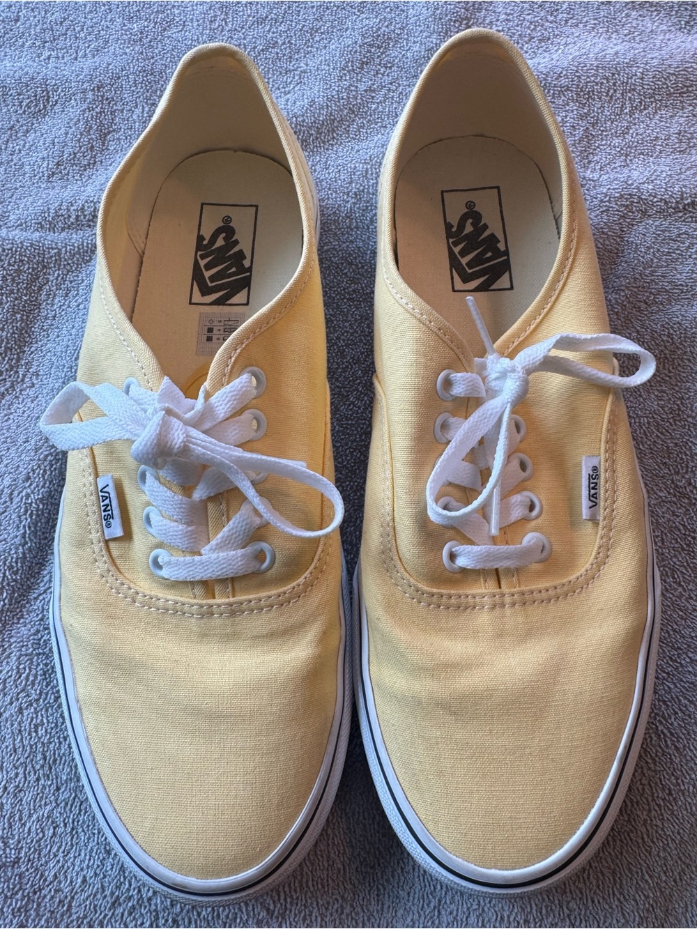 Vans Authentic Canvas Sneakers in Pale Yellow and White
